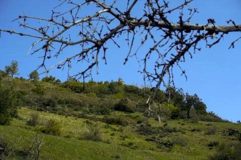 Grass Covered Ridge Lines and Hills Stock Photos