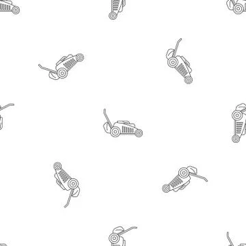 Grass cut machine pattern seamless vector Stock Illustration