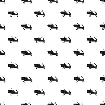 Grass cut truck pattern seamless vector Illustrazione stock