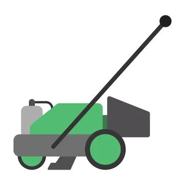 Grass cutter flat clipart vector illustration Illustrazione stock