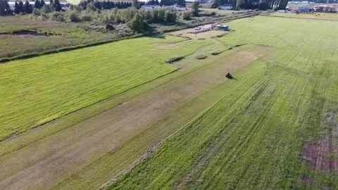 Grass Cutting Farm Field Stock Footage 255235246