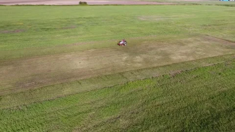 Grass Cutting Farm Field Stock Footage 255235302