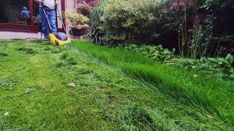 Grass cutting machine at work Stock Footage 109560082