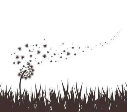 Grass with dandelion background Stock Illustration