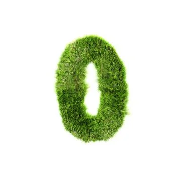 Grass digit isolated on a white background - 0 Stock-Illustration
