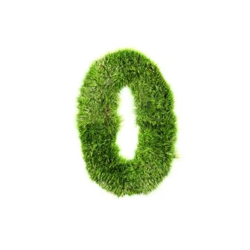 Grass digit isolated on a white background - 0 Stock Illustration