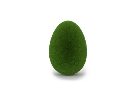 Grass easter eggs isolated on white background, 3d render Foto stock