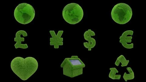 Grass ecology symbol Stock Illustration