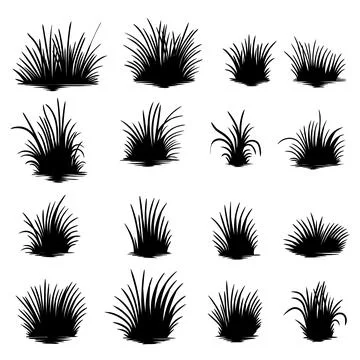 Grass elements set collection vector illustration Stockillustratie