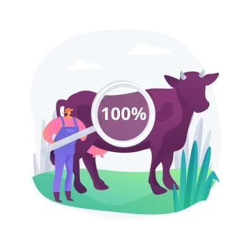 Grass fed beef abstract concept vector illustration. イラスト素材