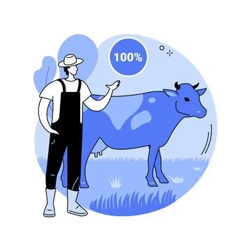 Grass fed beef abstract concept vector illustration. イラスト素材