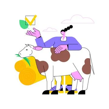 Grass fed beef abstract concept vector illustration. イラスト素材