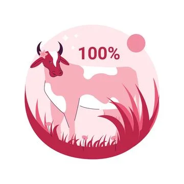 Grass fed beef abstract concept vector illustration. イラスト素材