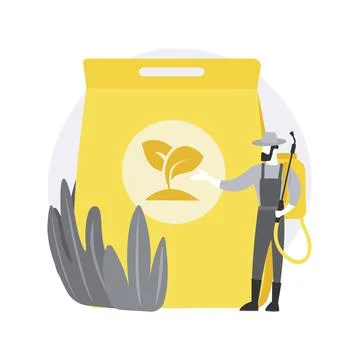 Grass fertilizer abstract concept vector illustration. Stock Illustration