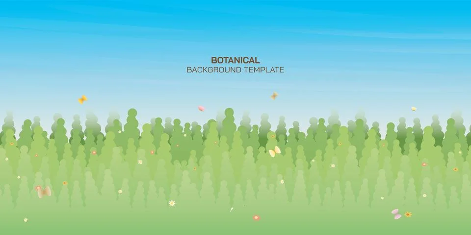 Grass field flat design vector illustration have blank space for any wordin.. Stock Illustration