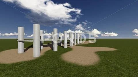Grass field Stock Illustration