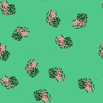 Grass field releasing pollen vector seamless pattern Stock Illustration