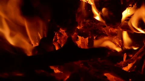 Grass Fire Burning Close up the black background for vfx  库存影片 155304257