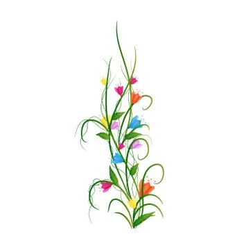 Grass With Flowers Stock Illustration