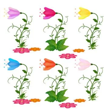 Grass With Flowers Stock Illustration
