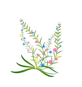 Grass With Flowers Stock Illustration