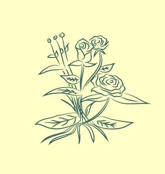 Grass With Flowers Illustrazione stock