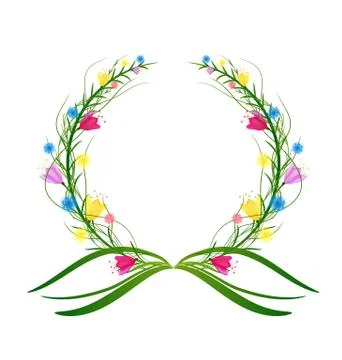 Grass With Flowers Illustrazione stock