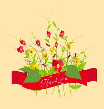 Grass With Flowers Illustrazione stock