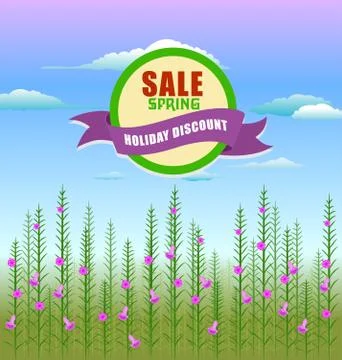 Grass With Flowers Illustrazione stock