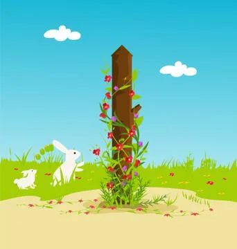 Grass With Flowers Stock Illustration