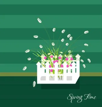 Grass With Flowers Illustrazione stock