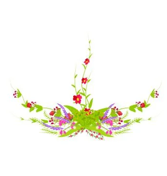 Grass With Flowers Stock Illustration