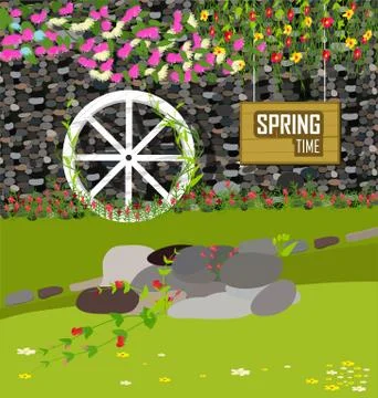 Grass With Flowers Stock Illustration