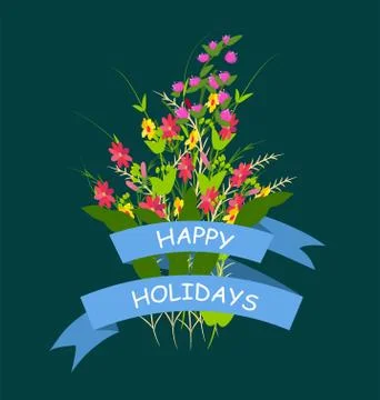 Grass With Flowers Stock Illustration