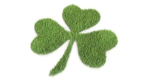 Grass forming Clover shape. St. Patrick's day. 3D rendering. Stock-Footage 134978400
