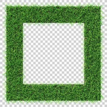 Grass frame - design element isolated - 3d rendering Stock Illustration