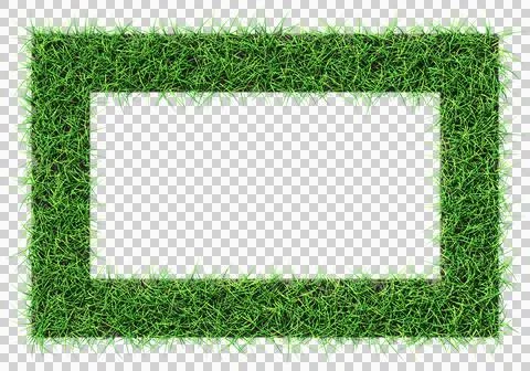 Grass frame - design element isolated - 3d rendering Stock Illustration