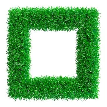 Grass frame in form of square. Isolated on white background. 库存插图