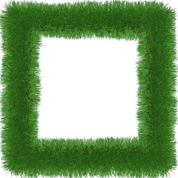 Grass frame in white background Stock Illustration