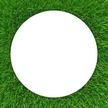 Grass frame. White circle copy space Illustrazione stock