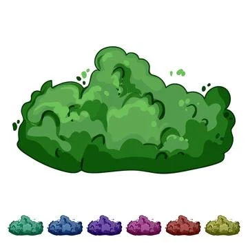 Grass garden shrub cartoon vector graphic Illustration