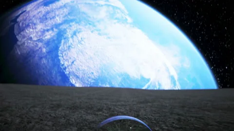 Grass in glass sphere in outer space. Ecology concept. 3d rendering. Stock-Footage 132664611