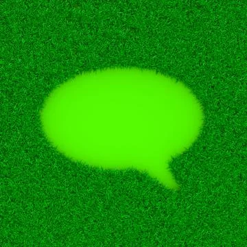 Grass Green Speech Bubble Symbol Shape 3D Illustration Stock Illustration