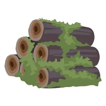 Grass growing over log clip art Stock-Illustration