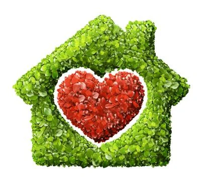 Grass home icon from grass background, isolated Stock Illustration