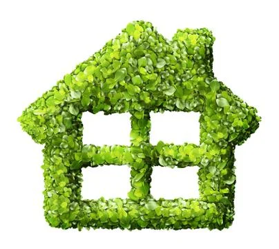 Grass home icon from grass background, isolated Stock Illustration