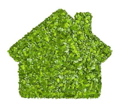 Grass home icon from grass background, isolated Stock Illustration