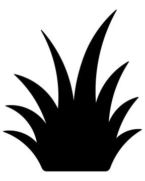 Grass hummock. Silhouette. Bush thicket. Vector illustration. Lawn vegetation Stock Illustration