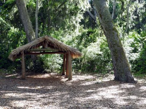 Grass Hut in Florida at National Park Stock Photos