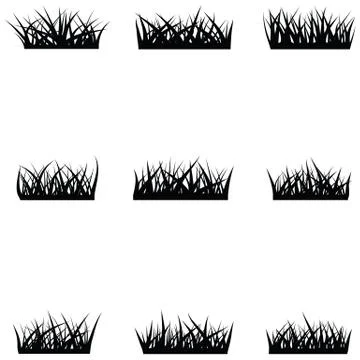 Grass icon set Stock Illustration